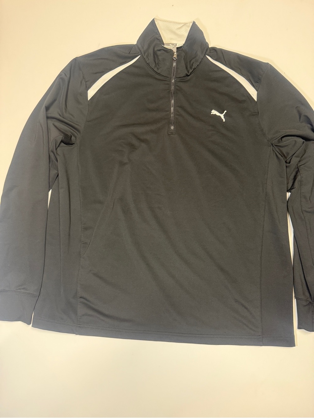 Puma‎ Black & White Quarter-Zip Performance Jacket
